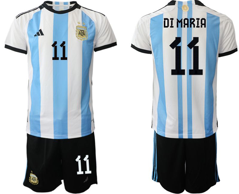 Men 2022 World Cup National Team Argentina home white #11 Soccer Jerseys
